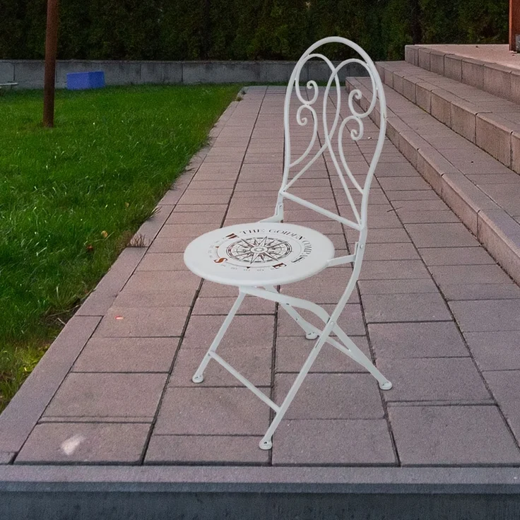 Klappstuhl, Gartenstuhl, weiß, Kompass Design – Bild 2
