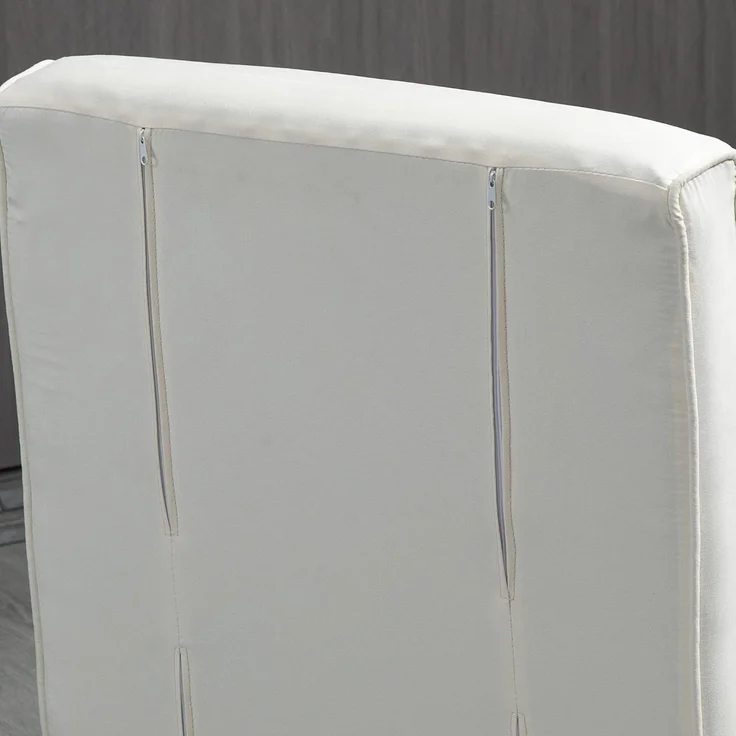 HOMCOM Sessel Schlafsofa mit Armlehne 3-in-1 Schlafsessel (Klappbett, 1-St, Klappmatratze), Kunstwildleder Creme, 65 x 69 x 80 cm – Bild 7