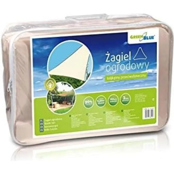 greenBlue GB502 garden sail UV shade polyester 5m triangle cream hydrophobic surface