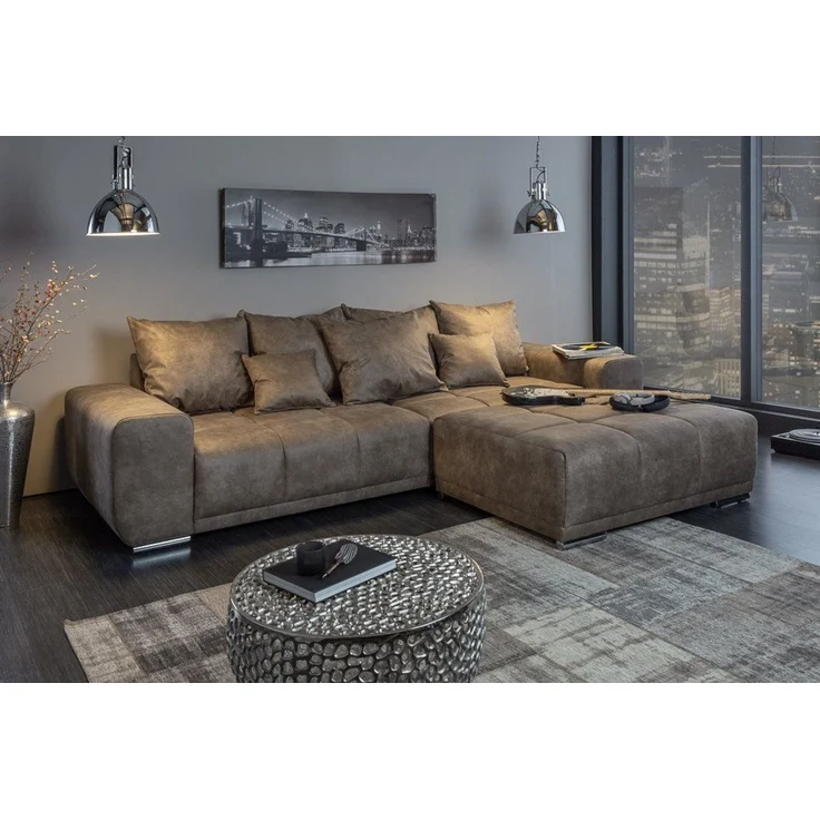 riess-ambiente Big-Sofa ELEGANCIA 285cm taupe, Einzelartikel 1 Teile, XXL Couch · Microfaser · mit Federkern · inkl. Kissen · Design – Bild 5
