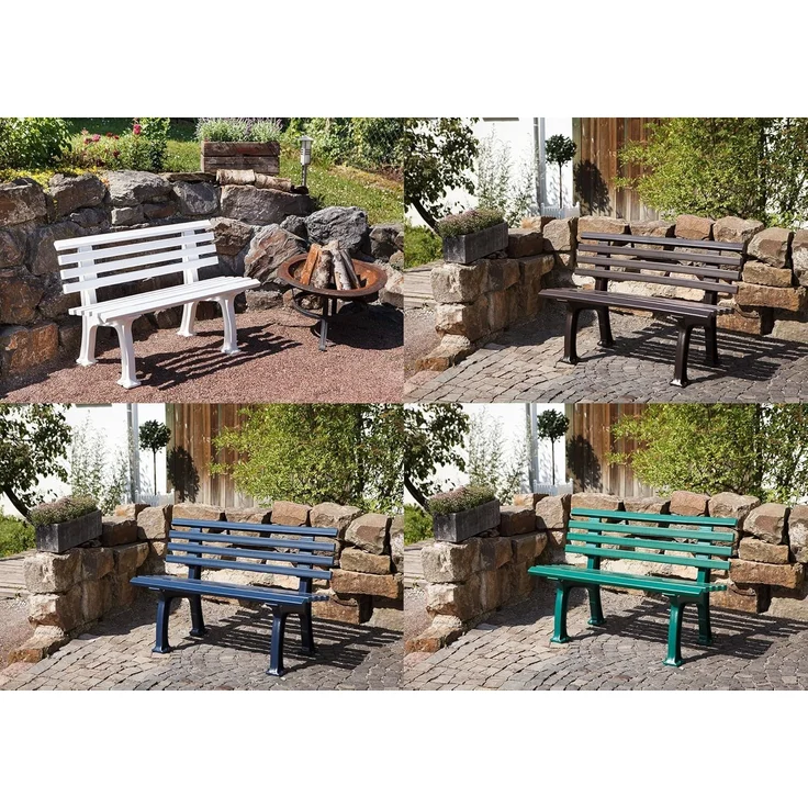 Blome 'Ibiza' Parkbank, 2-Sitzer, Kunststoff, Braun, 75 x 55 x 120 cm – Bild 2