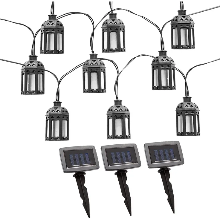 LED Solar Lichterkette, 30x Laterne, orientalisch, L 200 cm