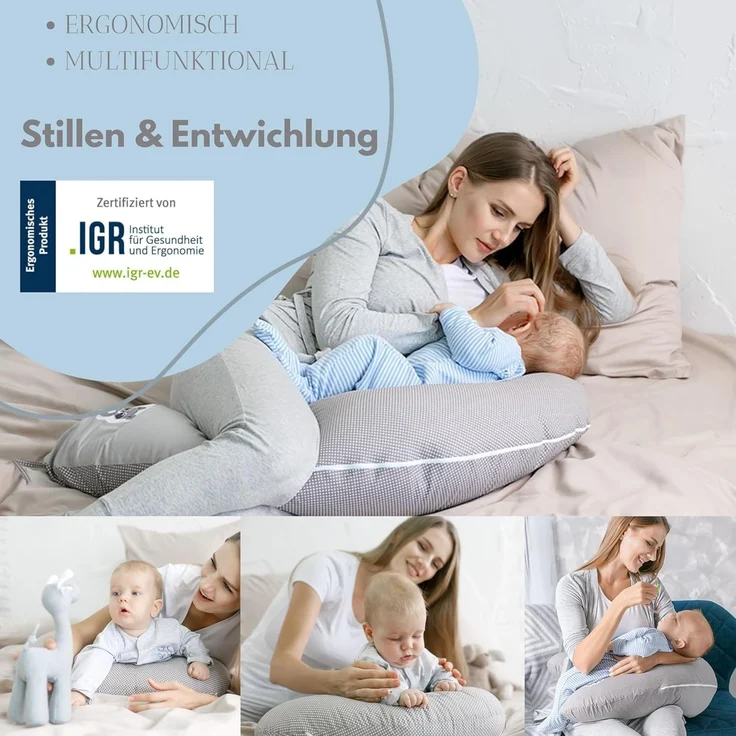 sei Design Stillkissen XXL 190x30ohne Außenbezug, Inlay Innenkissen mit Reißverschlüss Faserfüllung Seitenschläferkissen Schwangerschaftskissen Pregnancy Pillow – Bild 7