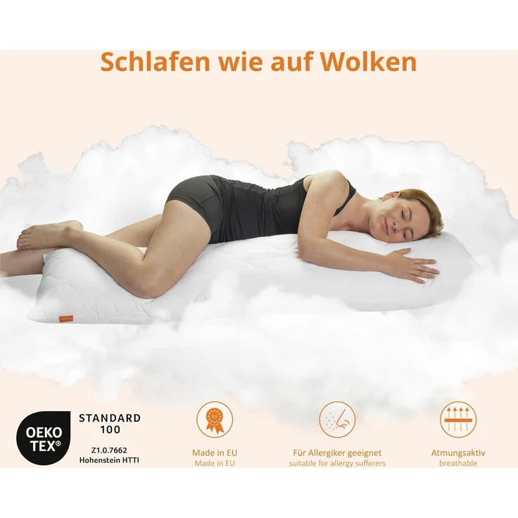 sleepling Seitenschläferkissen Stillkissen Bodypillow, Füllmengengarantie – Bild 4