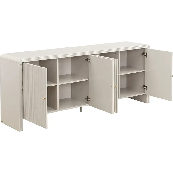 Vente-unique - MIRENALO Sideboard Holz, Platte Beige - B 40 cm x H 75 cm x L 179,6 cm – Bild 4