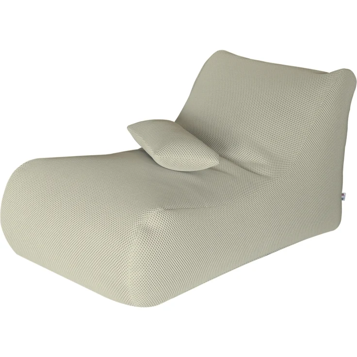 Dmora Pouf Міhck, Mehrzwecksessel, Sitzsack, Hockerhocker, Made in Italy, 70x120 h65 cm, Beige – Bild 4