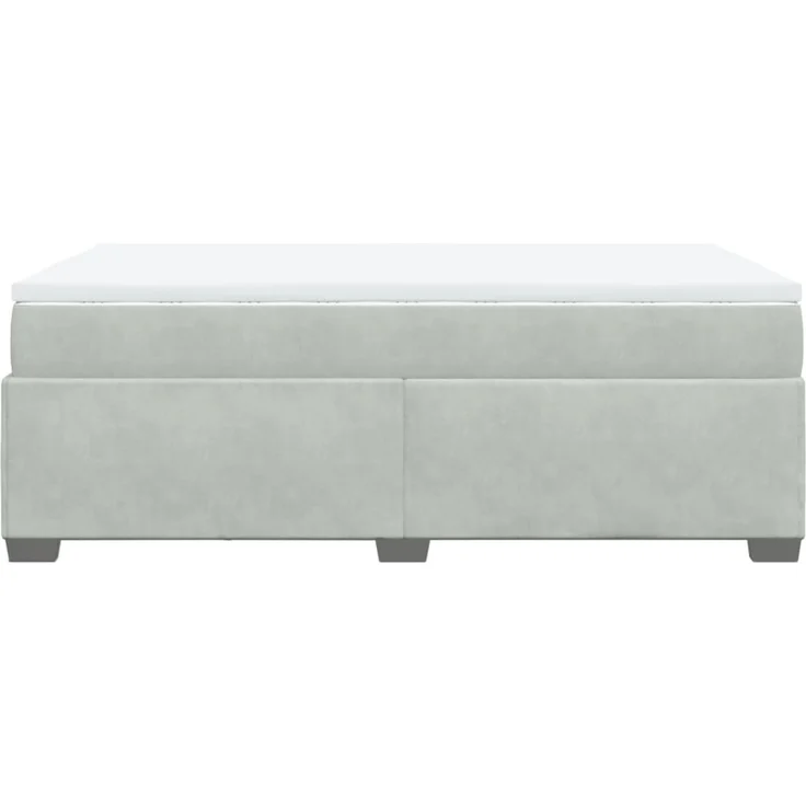 vidaXL Boxspringbett mit Matratze Hellgrau 120x200 cm Samt 3285275 – Bild 8
