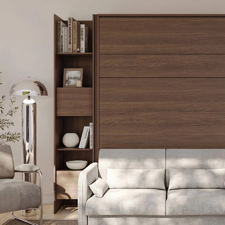 MEBLINI Schrank BC-23 für Schrankbett - Dunin Eiche - 44x217x40cm - Hochschrank mit Regalen, Fächern und Schublade – Bild 6