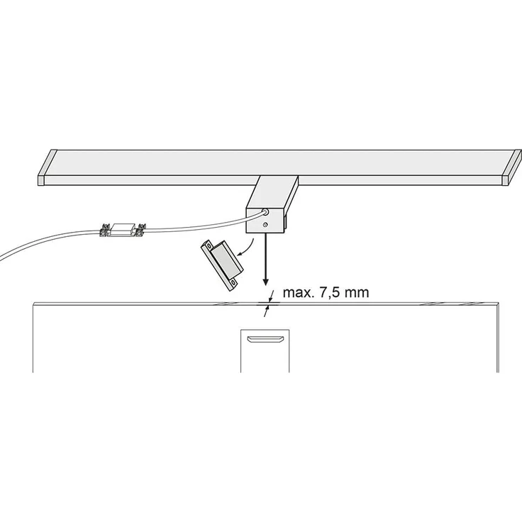 SEBSON Spiegelleuchte LED Spiegellampe Bad 80cm IP44 15W 1000lm 4000K 230V 800x108x39mm, LED integriert, neutralweiß, Aufbauleuchte + Klemmleuchte, 110° Abstrahlwinkel, einfach Montage – Bild 4