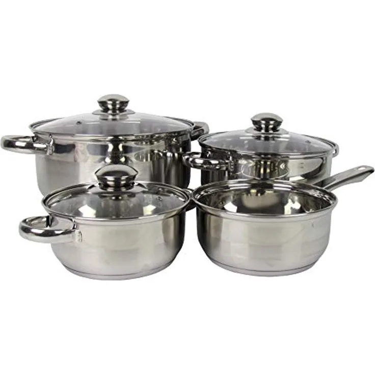 Michelino Topf-Set Kochtopfset Denver aus Edelstahl für alle Herdarten geeignet, Edelstahl (7-tlg), für alle Herdarten auch induktion