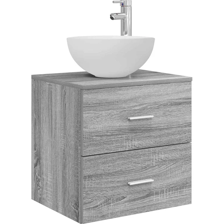 vidaXL Badezimmerschrank-Set 3 stk. Grau Sonoma 129 x 35 x 80 cm 3405792 – Bild 5