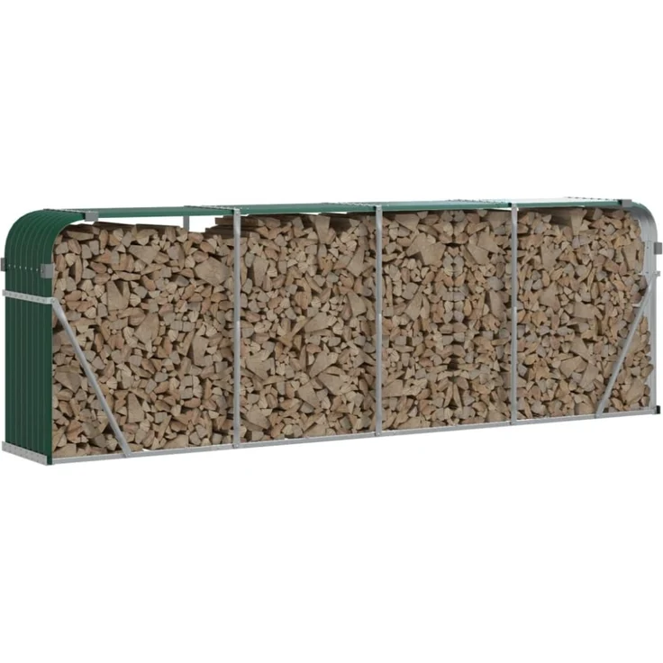 vidaXL Holzkorb Grün 300 x 45 x 100 cm Verzinkter Stahl 364546 – Bild 2