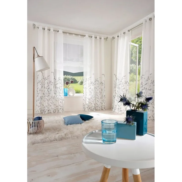OTTO home Gardine Yalinga (1 St), Ösen, halbtransparent, Vorhang, Fertiggardine, transparent