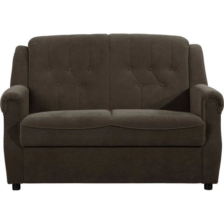 Sofa 2-Sitzer Kaylyn Flockstoff braun – Bild 2