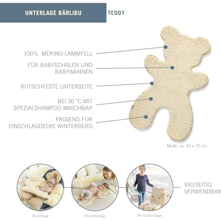 Fellhof Lammfell Babyunterlage BÄRLIBU teddy – Bild 3