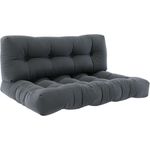 Palettenkissen Set Flocken Anthrazit 120 x 80 cm 2 Teile Vicco