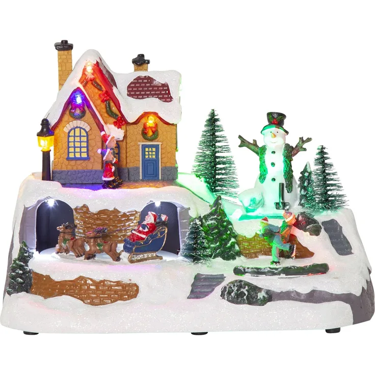 Winterdorf Winterville LED Timer bunt B 235cm