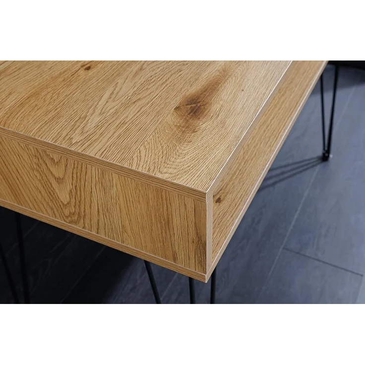 riess-ambiente Schreibtisch STUDIO 110cm natur-Eiche, Stauraum, Hairpin, homeoffice, platzsparend (Einzelartikel, 1-St), Industrial Laptoptisch - ideal für Studio, Wohn- oder Arbeitszimmer – Bild 5