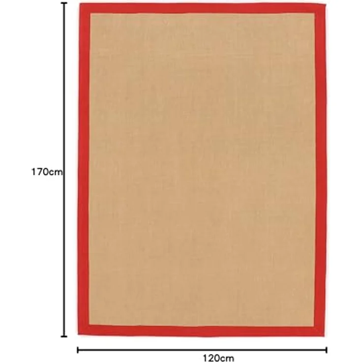 carpetfine Sisalteppich Sisal, rechteckig, Höhe: 5 mm, mit farbiger Bordüre, Anti Rutsch Rückseite – Bild 4