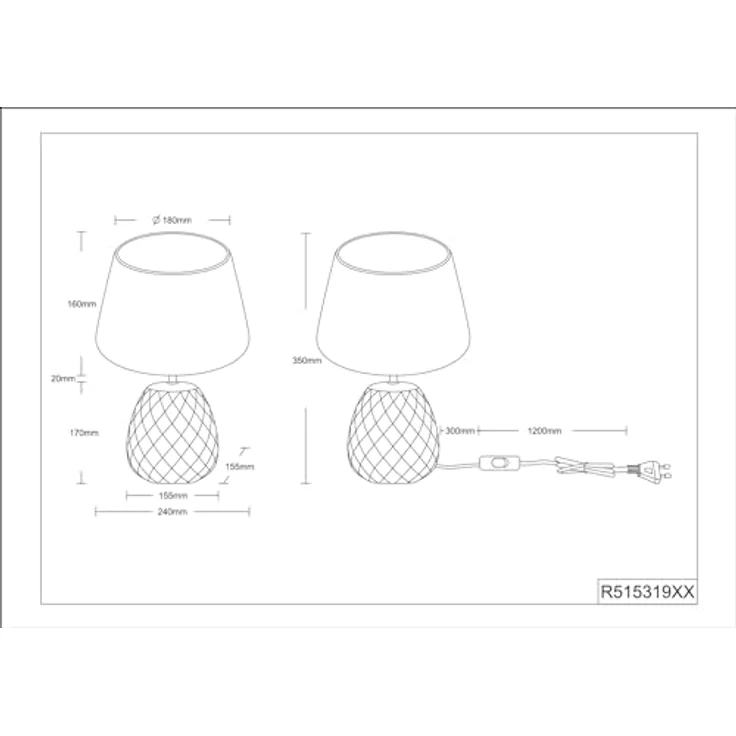 TRIO Betty, Klassische Tischlampe beige 35 cm, Keramik rund, LED geeignet E27, für Wohnzimmer und Schlafzimmer – Bild 4