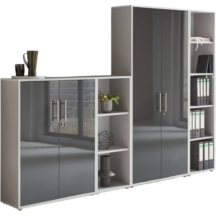 moebel-dich-auf Aktenschrank TABOR 4 (Büroschrank Mehrzweckschrank ideal für DIN A4 Ordner, abschließbar Metallgriffe) Made in Germany – Bild 1