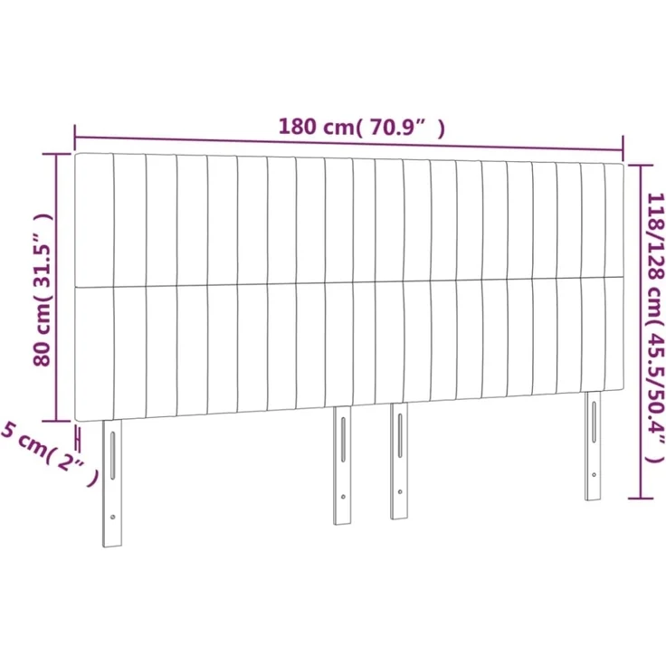 vidaXL Kopfteile 4 Stk. Dunkelgrau 90x5x78/88 cm Stoff 3116585 – Bild 6