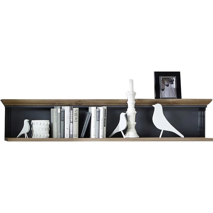 Wandboard Jena / Jasmin, Holzwerkstoff, Grau, Schwarz, 142 x 29 x 20 cm – Bild 1