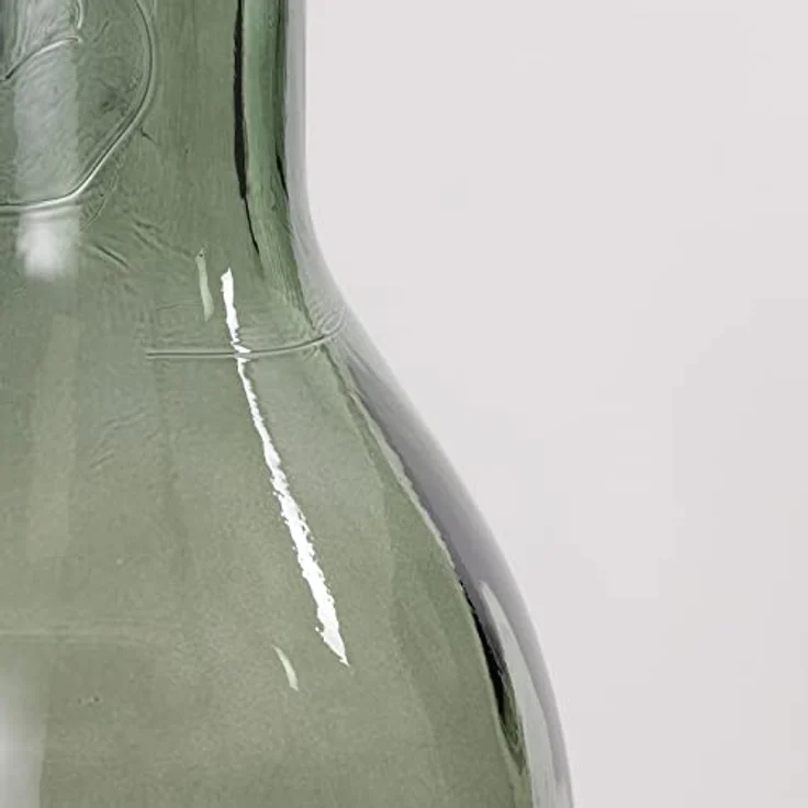 Mica Decorations Rioja Dekorative Flasche, H100 x Ø21 cm, recyceltes grün-graues Glas, rustikale Optik, Unikat – Bild 5