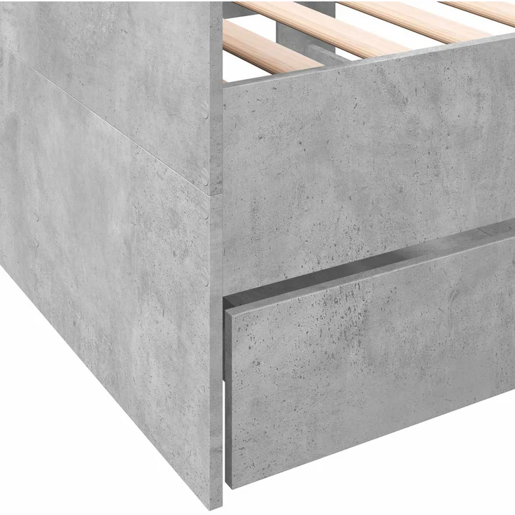 vidaXL Tagesbett mit Schubladen mit Kopfteil Betongrau Holzwerkstoff 3429634 – Bild 7