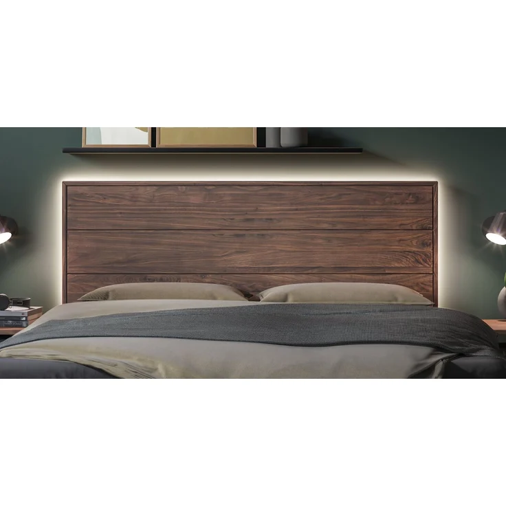 Hasena Massivholzbett Mirco Luce Nussbaum mit LED-Kopfteil 140x200 cm, Komforthöhe 25 cm – Bild 3