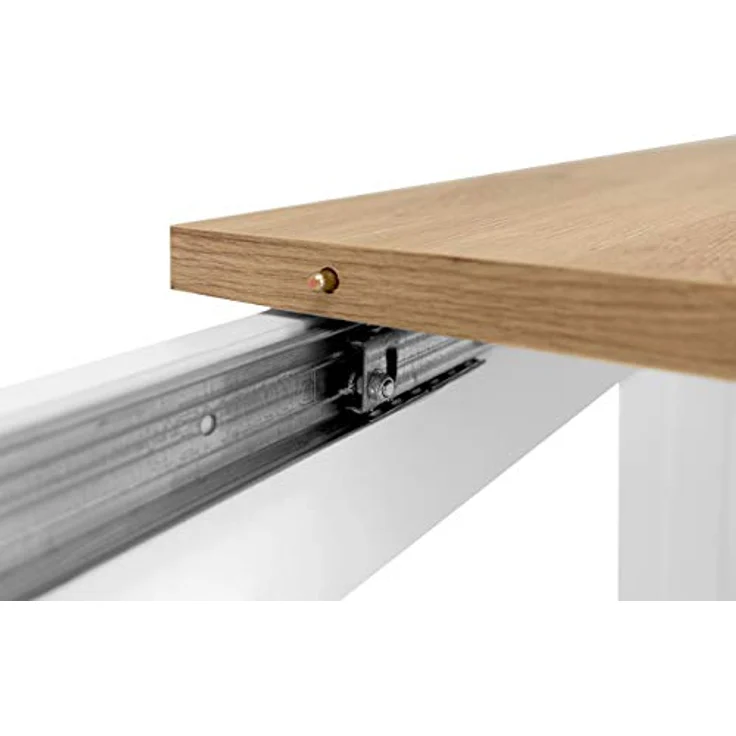 Newroom Esstisch Eireen, ausziehbar 160-215 cm inkl. Tischplatte Weiß Wildeiche Vintage – Bild 8