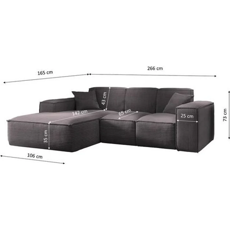 Kaiser Möbel Ecksofa Eckcouch SIENA L-Form, Stoff Poso/Salvador/Maloy/Artico/Velo, Einzelsofa, Bequem, originelles Design, praktisch, viele Farben – Bild 4