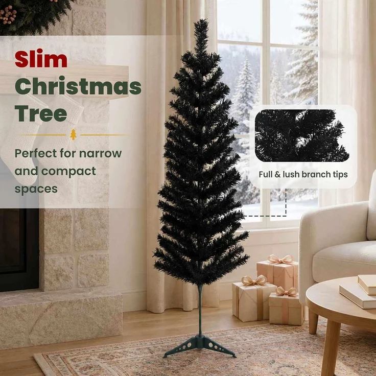 vidaXL Künstlicher schlanker Weihnachtsbaum 120 cm PVC und Stahl 42055250 – Bild 4