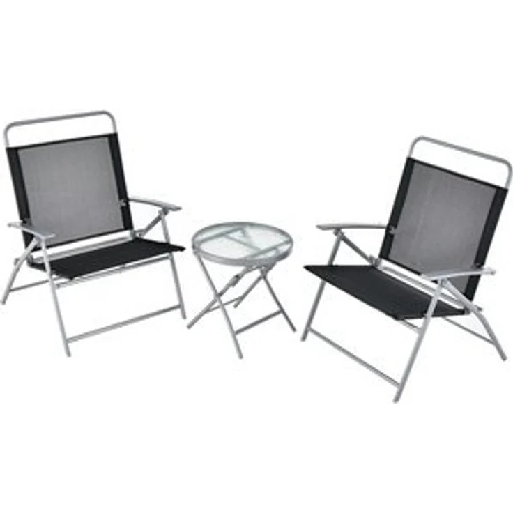 COSTWAY Balkonset 3-teilig, mit Bistrotisch und 2 Stühlen – Bild 6