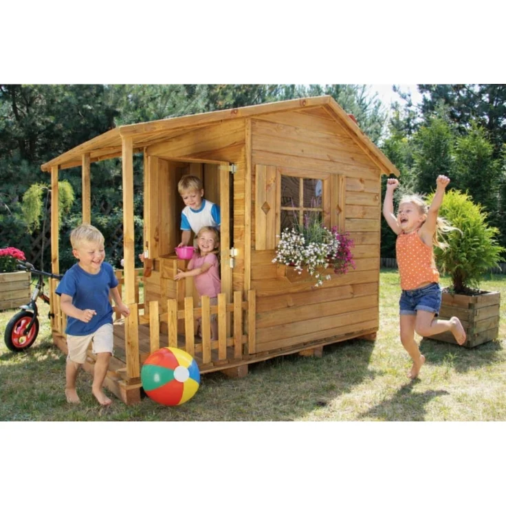 Holzgartenhaus Kinderspielhaus 190,5 x 143 x 159 Spielhütte Kinder #4454 – Bild 3