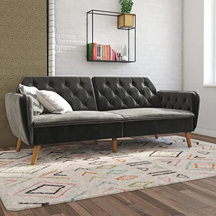 Tallulah Schlafsofa 3-Sitzer aus Samt Grau – Bild 2