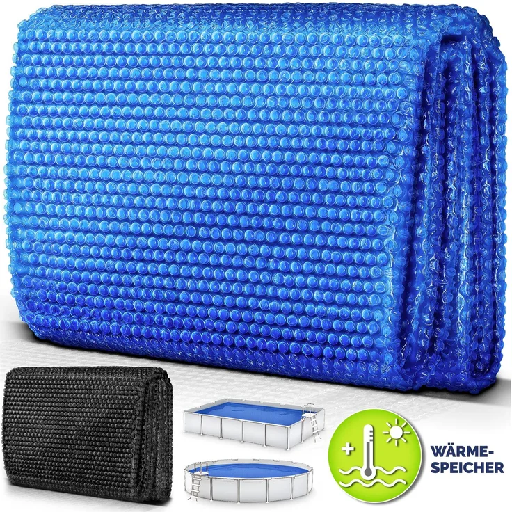 tillvex Pool Solarfolie Rechteckig 600x400 cm - Schwarz Solarplane Solarheizung Solarabdeckplane Poolheizung Wärmeplane