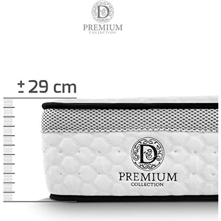 Duérmete Online Premium Viskoelastische Matratze Baros | Höhe 24 cm | Tencel Gewebe | Sanitized Behandlung, Schaumstoff, Weiß, 150x180 – Bild 6
