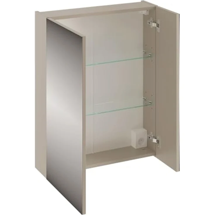 Lomadox Spiegelschrank AQUINO-140 Badezimmerspiegel Spiegel Badezimmerschrank 60 cm breit in kaschmir – Bild 2