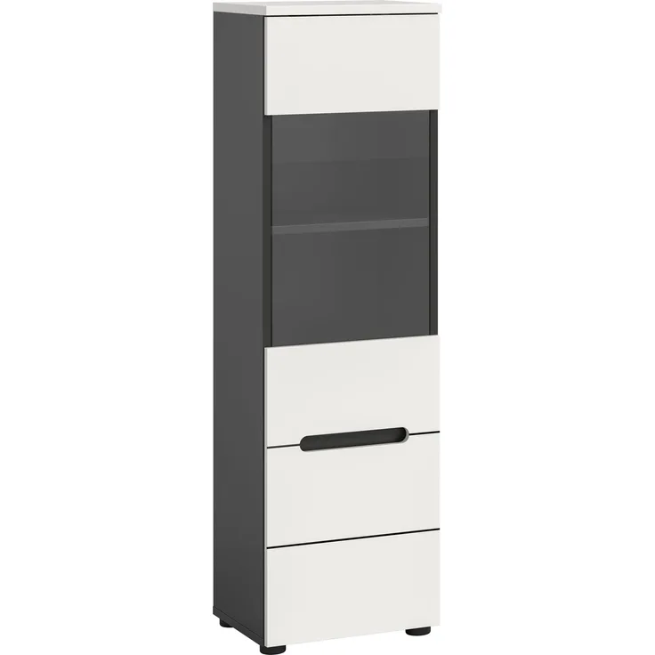 Vitrine (B/H/T: 36x125x33 cm) in weiß Nachbildung