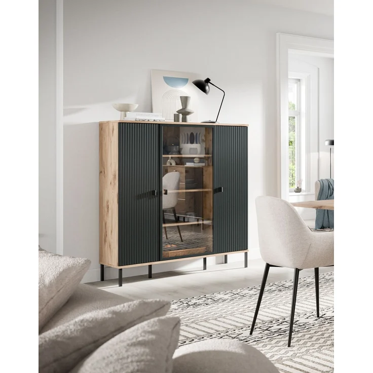 Chess Highboard in schwarz tiefzieh – Bild 6