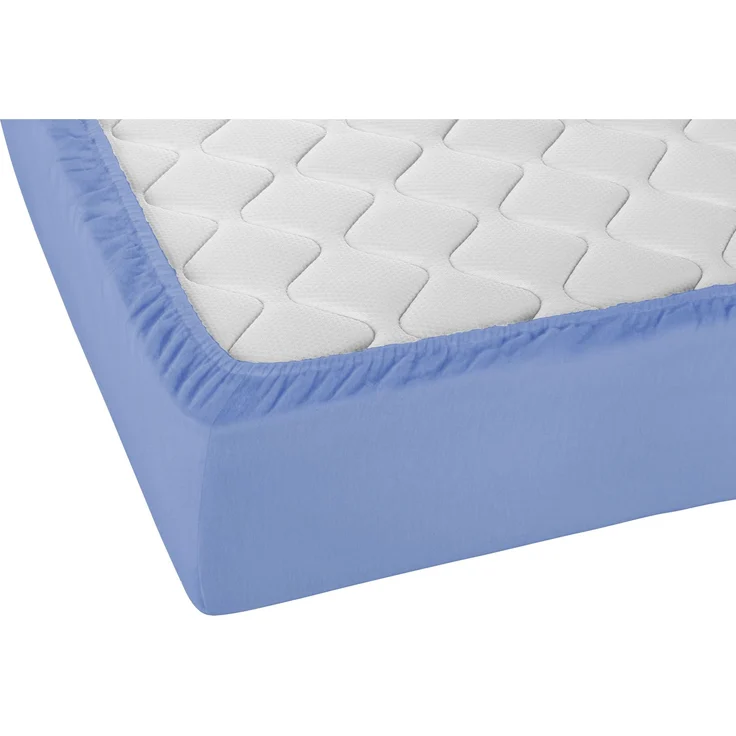 biberna Feinbiber-Spannbetttuch 0002744, blau, 1x 90x190 cm - 100x200 cm – Bild 2