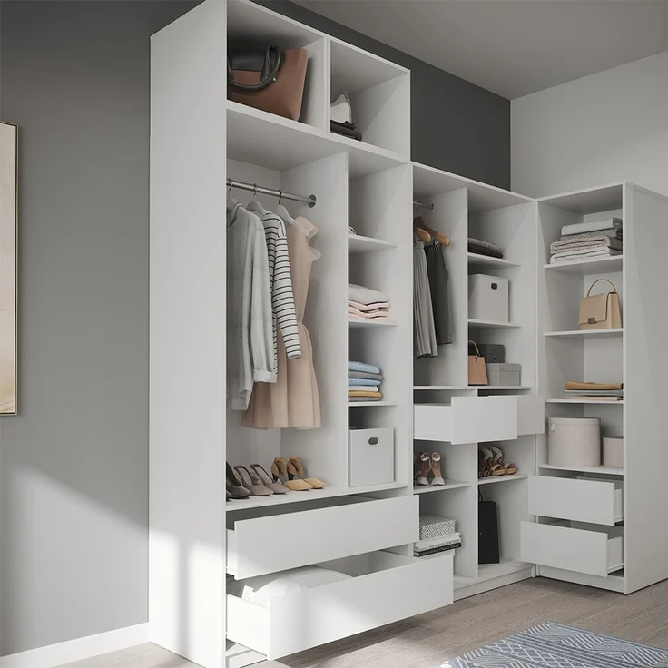 Kleiderschrank Elmo Weiß 50 x 40 cm 3er Set Vicco – Bild 5