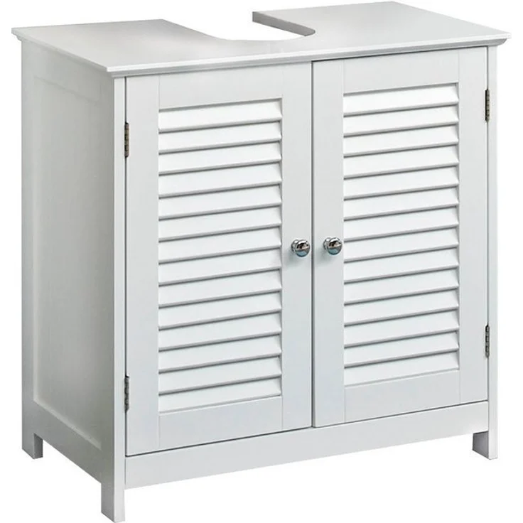 Saphir Waschbeckenunterschrank Quickset 928 Unterbeckenschrank in Weiß mit 2 Türen Waschbeckenschrank mit Siphonausschnitt, 60 cm breit, ohne Waschbecken – Bild 4