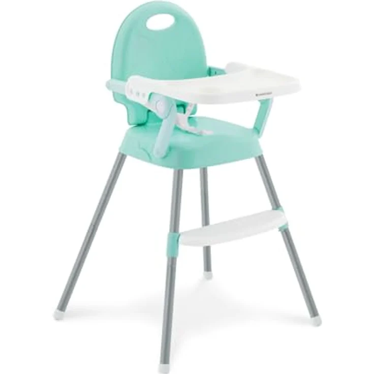Kikkaboo Kinderhochstuhl 3 in 1 Spoony, niedriger Fütterungsstuhl, Sitzerhöhung grau türkis – Bild 2