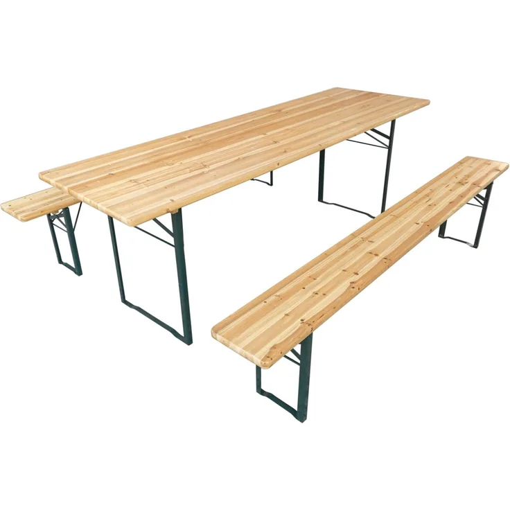 Bierzeltgarnitur 220 x 70 cm natur, 3 teilig