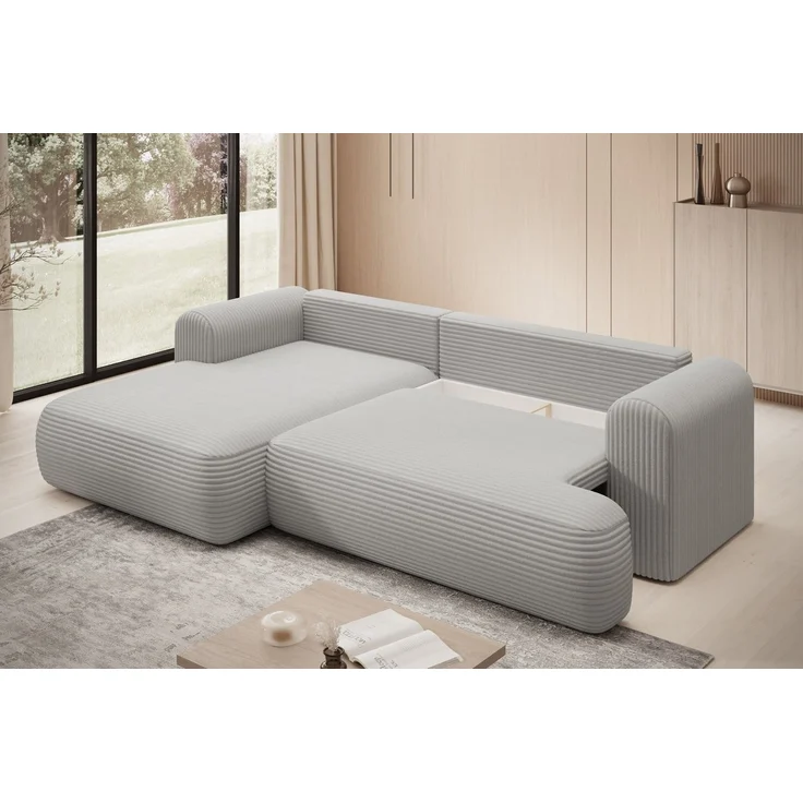 thematys Ecksofa TREVIO 260 x 165 cm, mit Schlaffunktion, mit Bettkasten, Grau (Element 23), Ausrichtung links – Bild 5