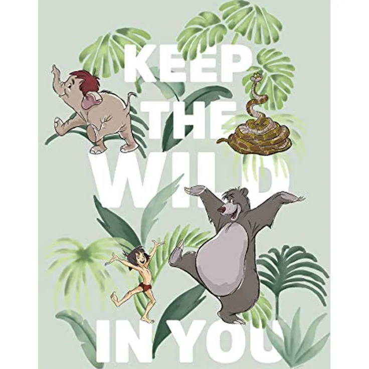 Komar Disney Wandbild Jungle Book Keep The Wild, kinderzimmerfreundlicher Kunstdruck, 30 x 40 cm, bunt, ohne Rahmen, hochwertiger Druck auf fotorealistischem Premium-Papier