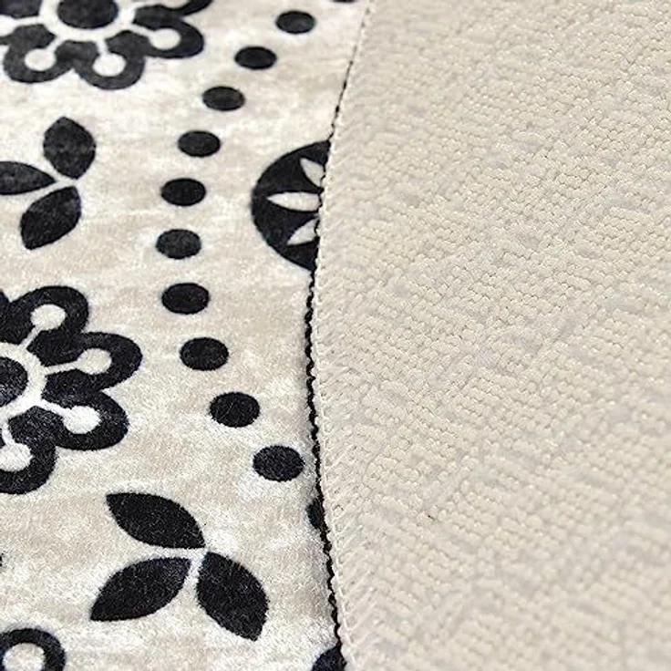 WELL HOME MOBILIARIO & DECORACIÓN Badteppich, Mandala, Weiß und Schwarz – Bild 5