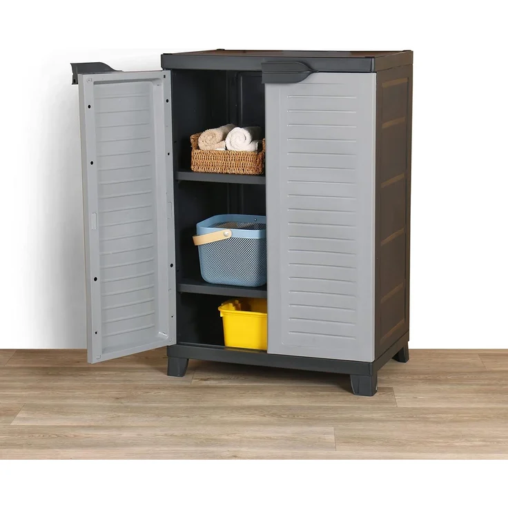 Kreher Mehrzweckschrank Kunststoffschrank der Elite Serie mit 2 verstellbaren Einlegeböden – Bild 2